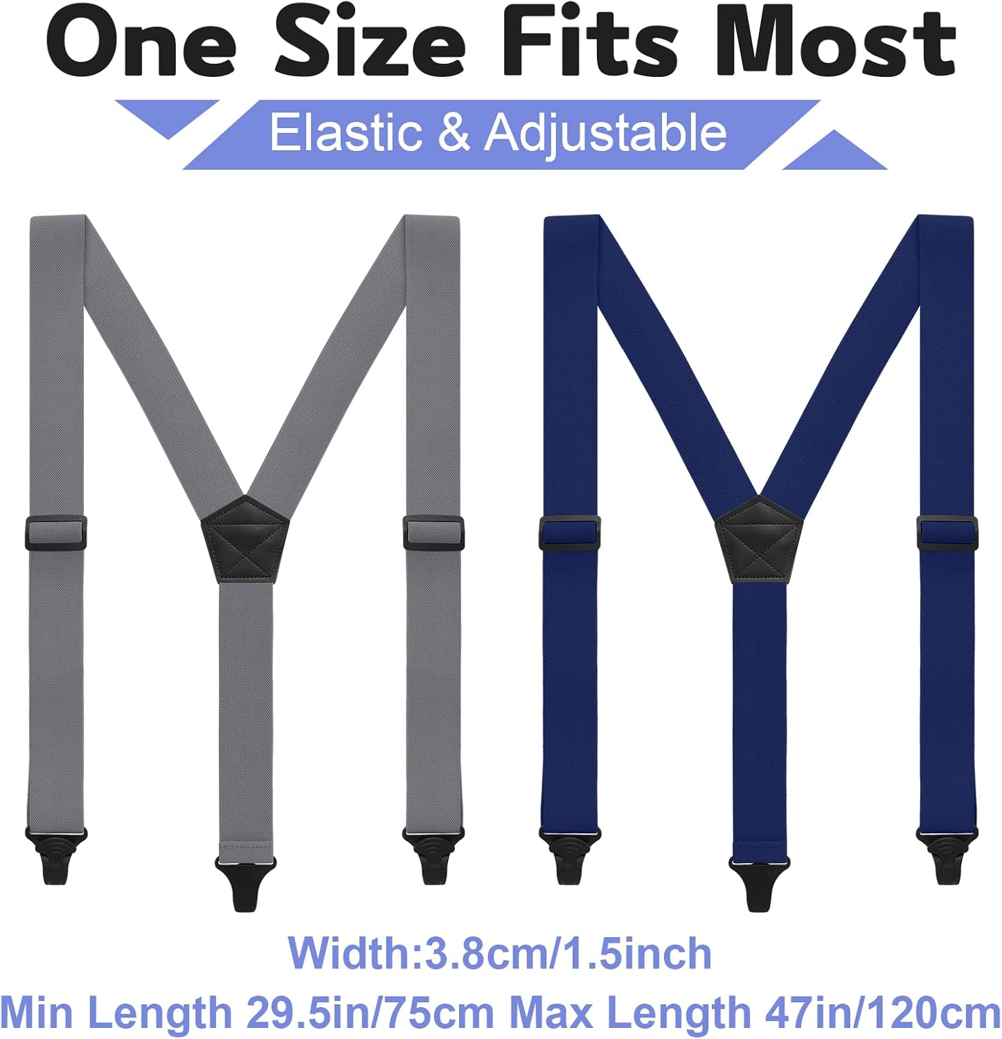 Sintege 4 Pcs Suspenders for Men Under Clothing Jeans Suit Pants Hidden Suspenders for Men Women Airport Friendly One Size Black Beige Gray - Image 5