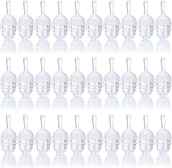 DEAYOU 30 Pack Empty Lip Gloss Tubes with Wand, Honey Pots Shaped Refillable Plastic Lipgloss Containers, Clear Lipstick Brush Bottles for Women DIY Makeup, Lipgloss Making Kit, 0.2OZ/ 6ml