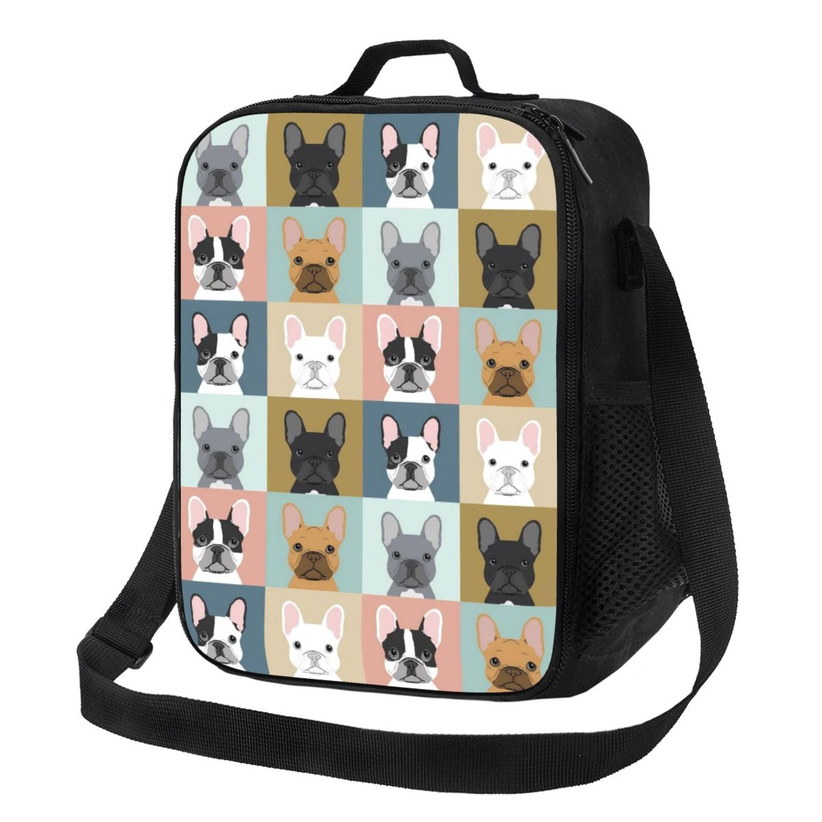 Newhomestyle French Bulldog Print Lunch Bag for Girl Boy, Insulated Reusable Kids Lunch Box, Cooler Warm Child Aldult Guinea Pig Tote Bags for School Picnic Travel Hiking Camping Work — image 1