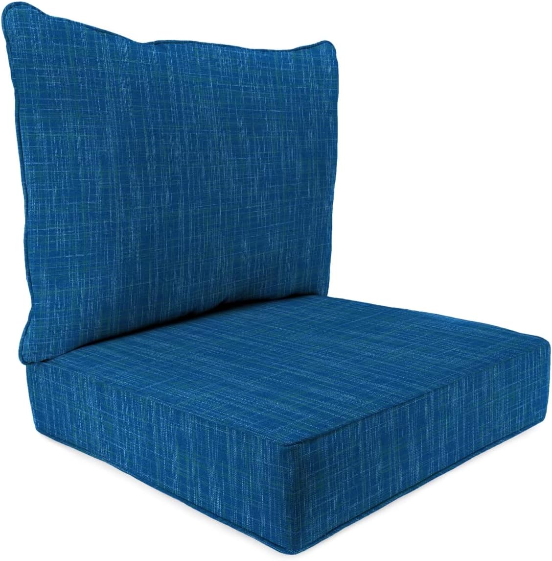 9740PK1-6429D 24 x 24 in. Harlow Lapis Solid Square Outdoor Deep Seating Patio Seat & Back Cushion Set Blue - 2 Piece