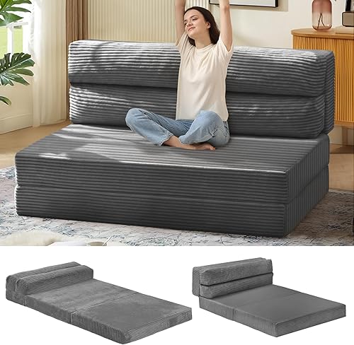 Sofá cama plegable, silla convertible con colchón plegable plegable, sofá biplaza extraíble 2 en 1, silla plegable portátil, cama, sofá de suelo,