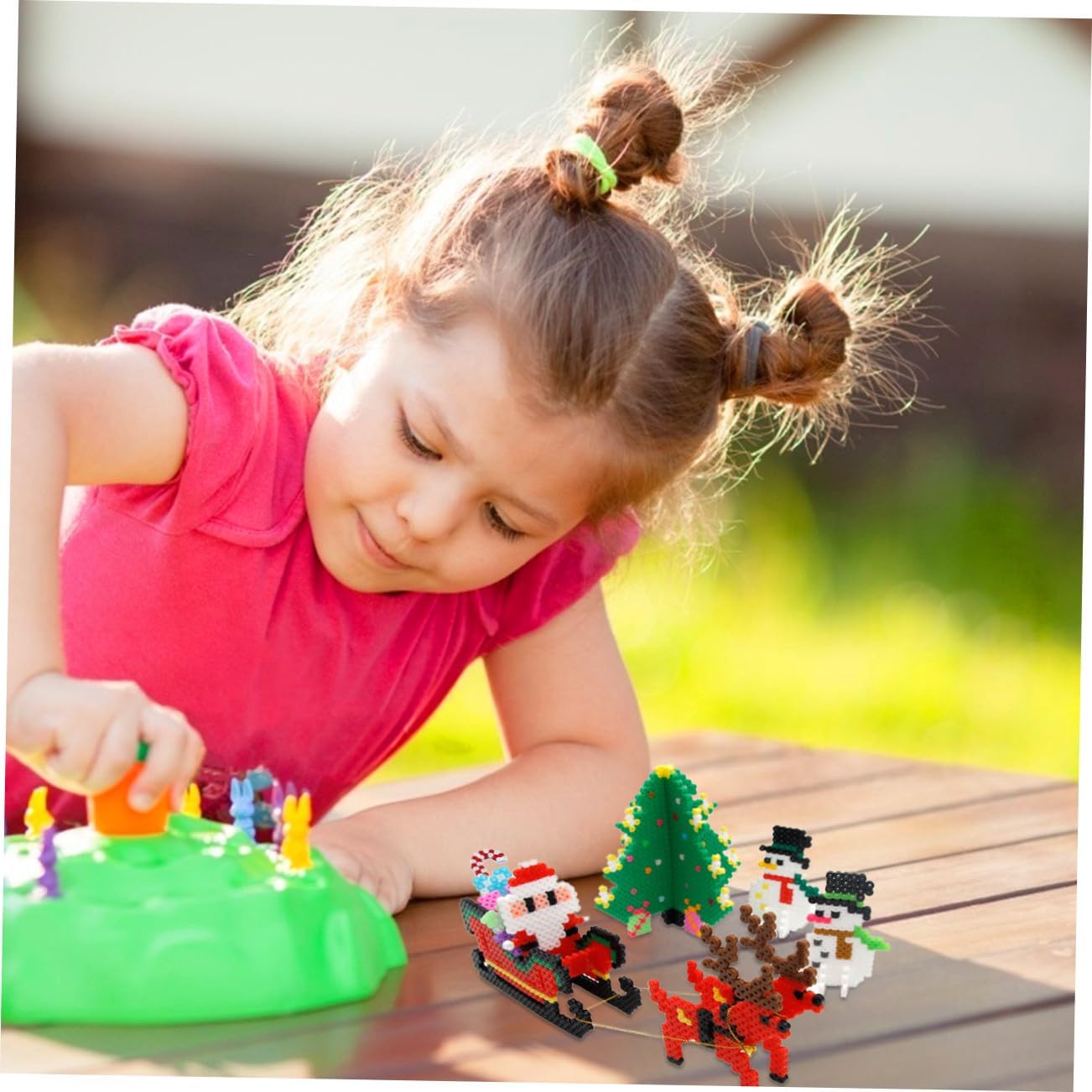 VILLCASE Fuse Beads Kit Festive Craft for Boy Girl Creative Christmas Ornament Art Activity for Boy Girl Holiday and Decoration