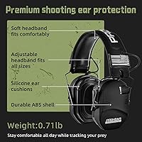 Vista 6 de PROHEAR 022 Orejeras electrónicas mejoradas para disparar con almohadillas de enfriamiento de gel - reducción de ruido de 29dB SNR para caza y rango