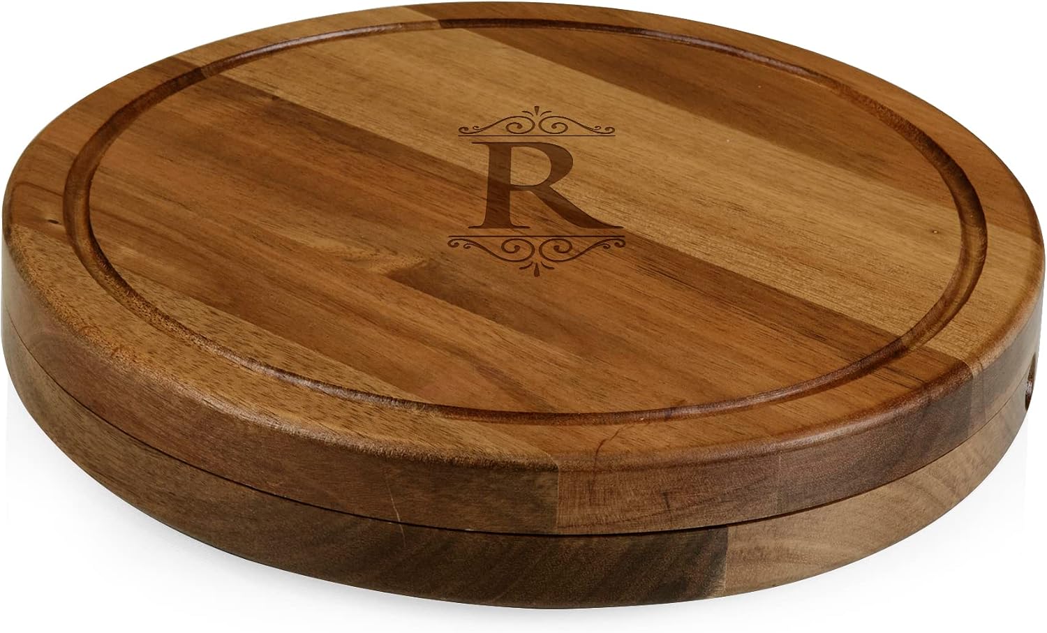 Toscana Monogram Initials R Personalized Acacia Circo Cheese Cutting Board & Tools Set image 2