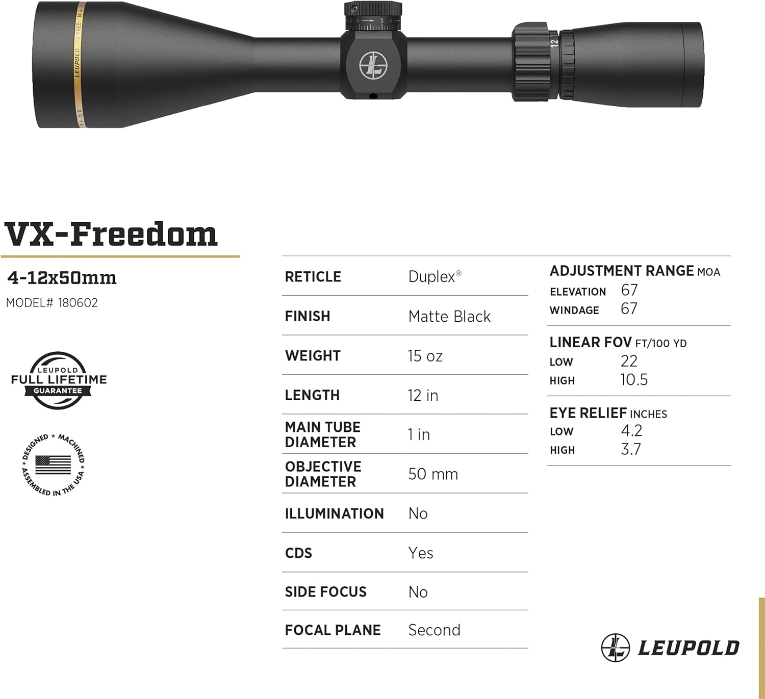 Leupold VX-Freedom 4-12x50 (1 inch)