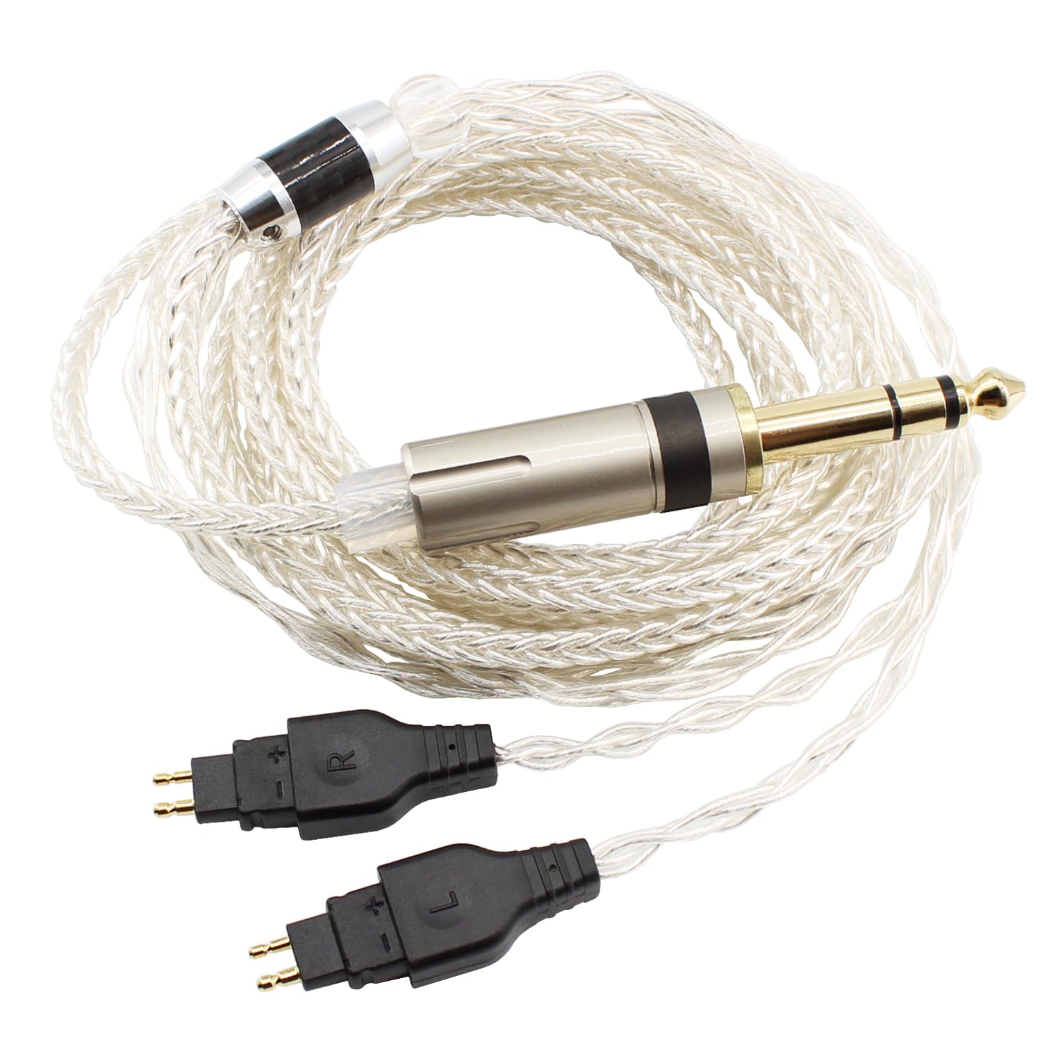 Youkamoo Headphone Replacement Upgrade Cable Compatible with Sennheiser HD650, HD600, HD580, HD660S, HD660S2, HD58X, Massdrop HD6XX Headphones, 1/4" 6.35mm Silver Plated Copper Cable, 6.5 feet 2m