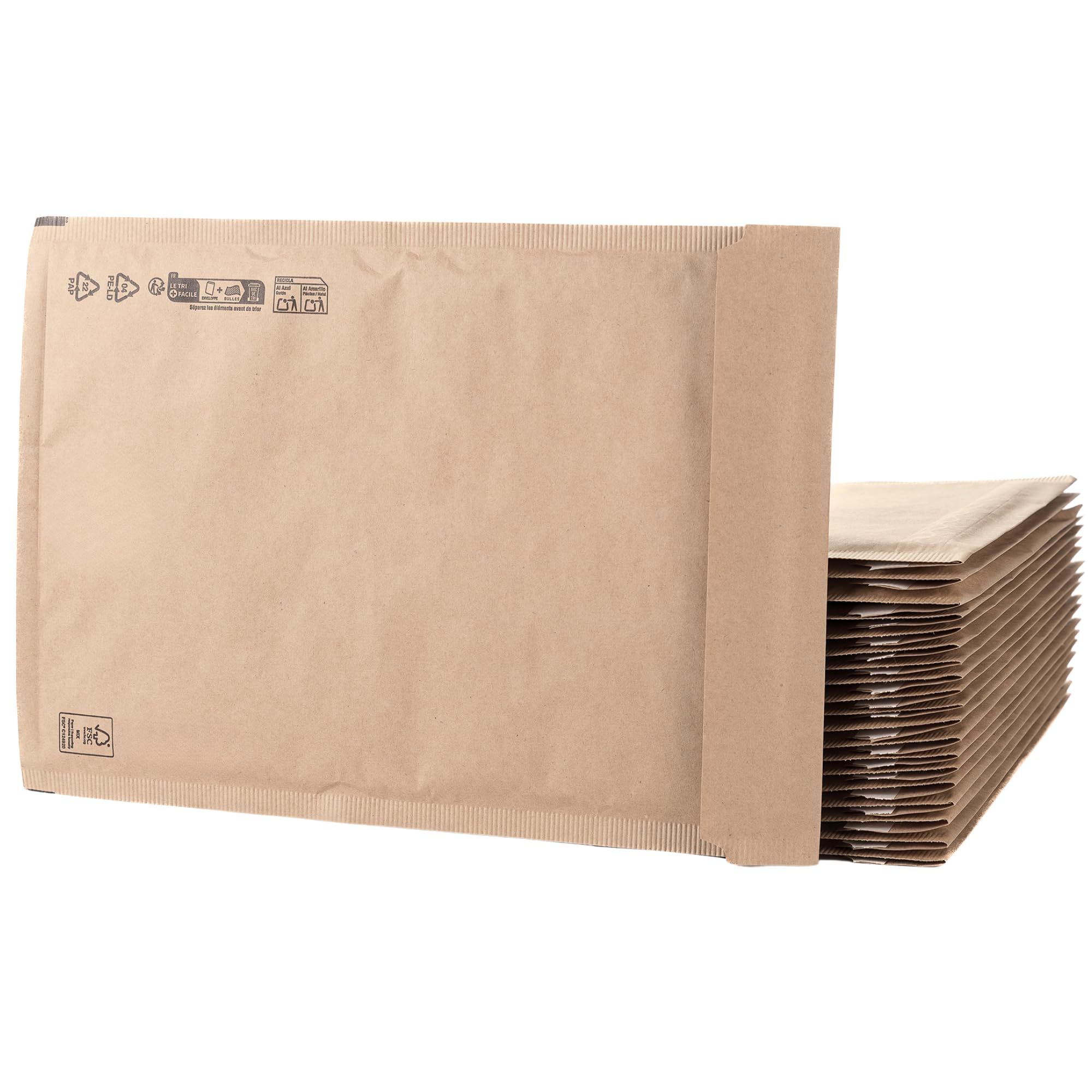 Pack de 20 Sobres Acolchados 250 x 350 mm de Papel Kraft con Burbuja Interior Antigolpes y Antimanipulación para Envíos y Paquetería Resistente y Autoadhesivo Fabricado en Europa | HRoja
