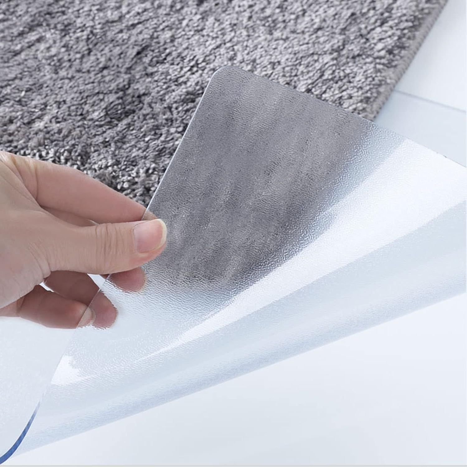 Matte Textured Vinyl Floor Runner Protector - Waterproof Transparent Rug Mat, Customizable Cut Sizes: 24" to 144" Wide, Ideal for High-Traffic Areas, Durable Floor Protection