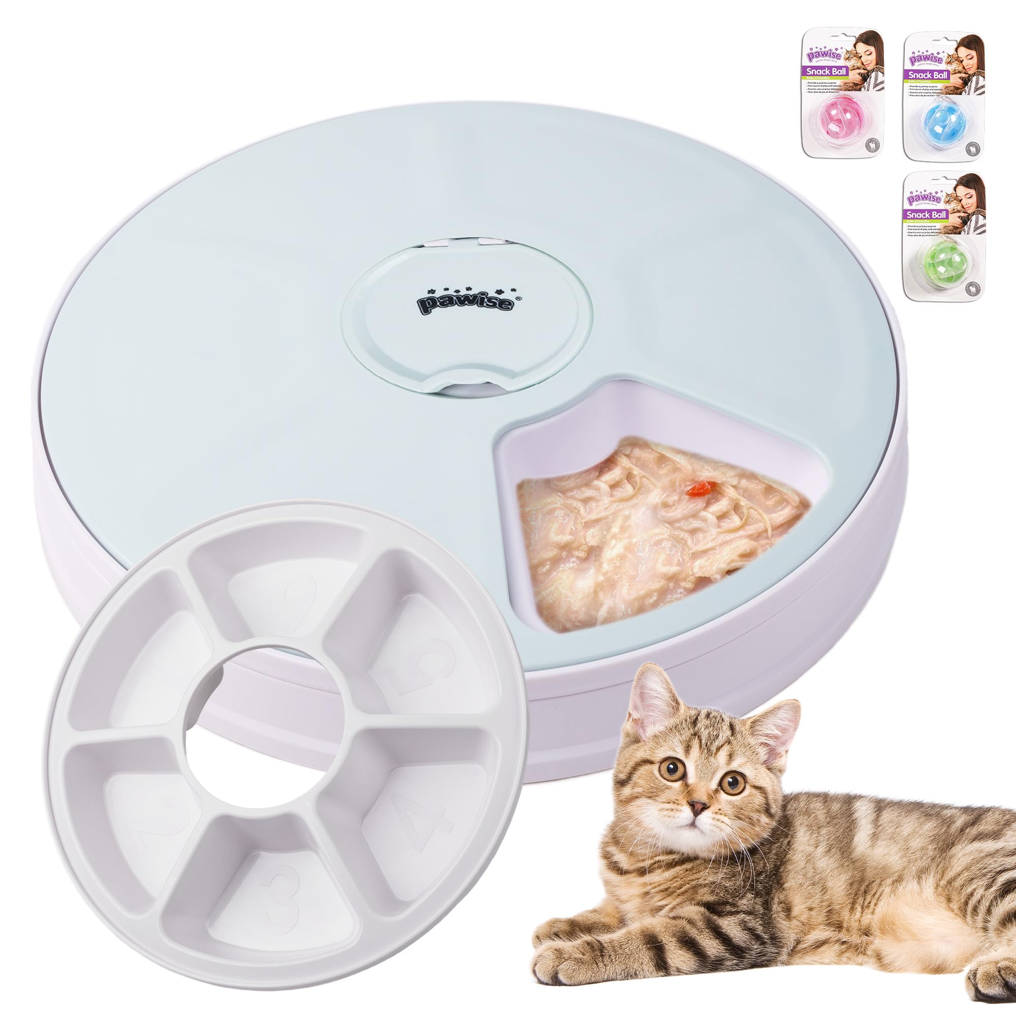 Pet Supplies : PAWISE Automatic Cat Feeder for Wet and Dry Food, 6