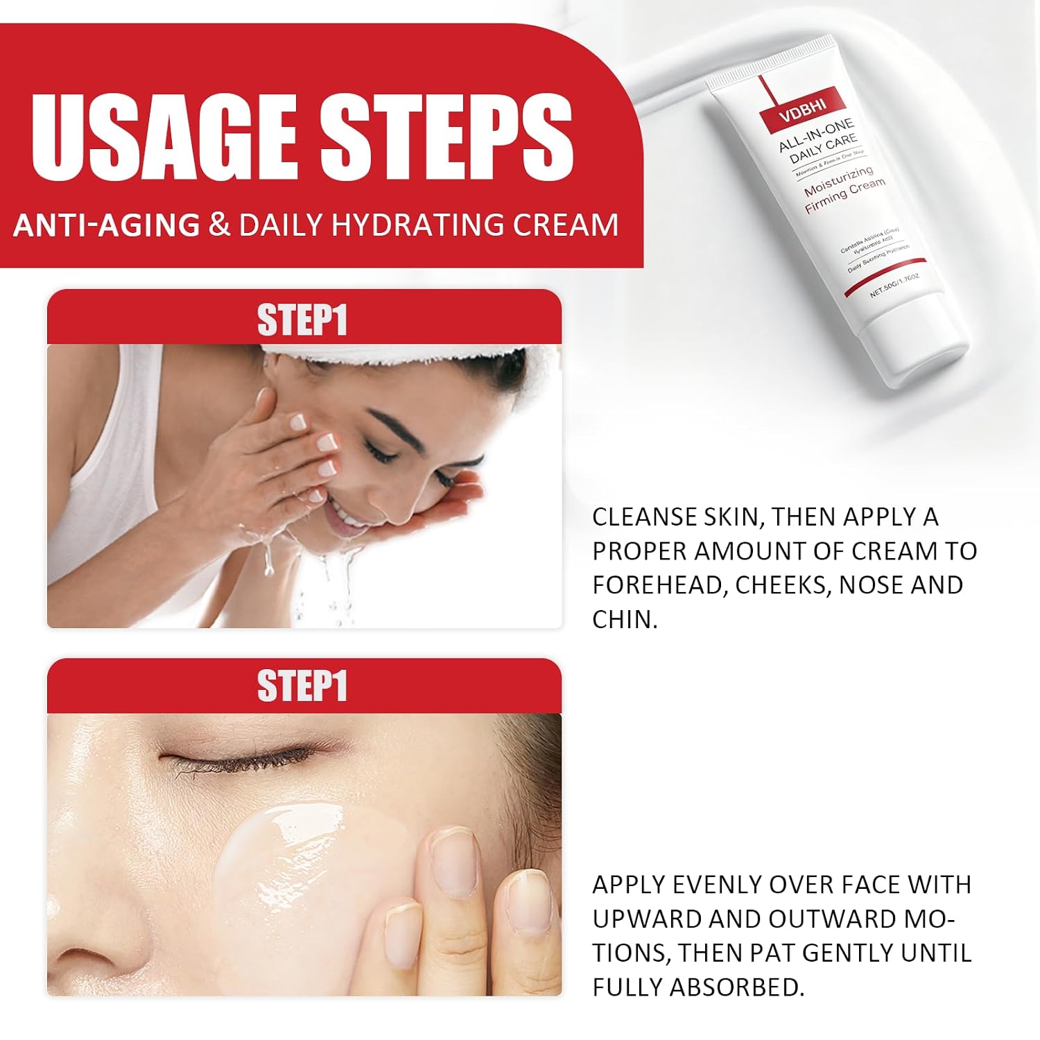 Time Reverse Face Cream, Anti-Aging Daily Moisturizer with Centella Asiatica & Hyaluronic Acid, Hydrating & Firming Cream for Mature Skin, Lightweight Formula, 50 mL / 1.69 fl oz (01)