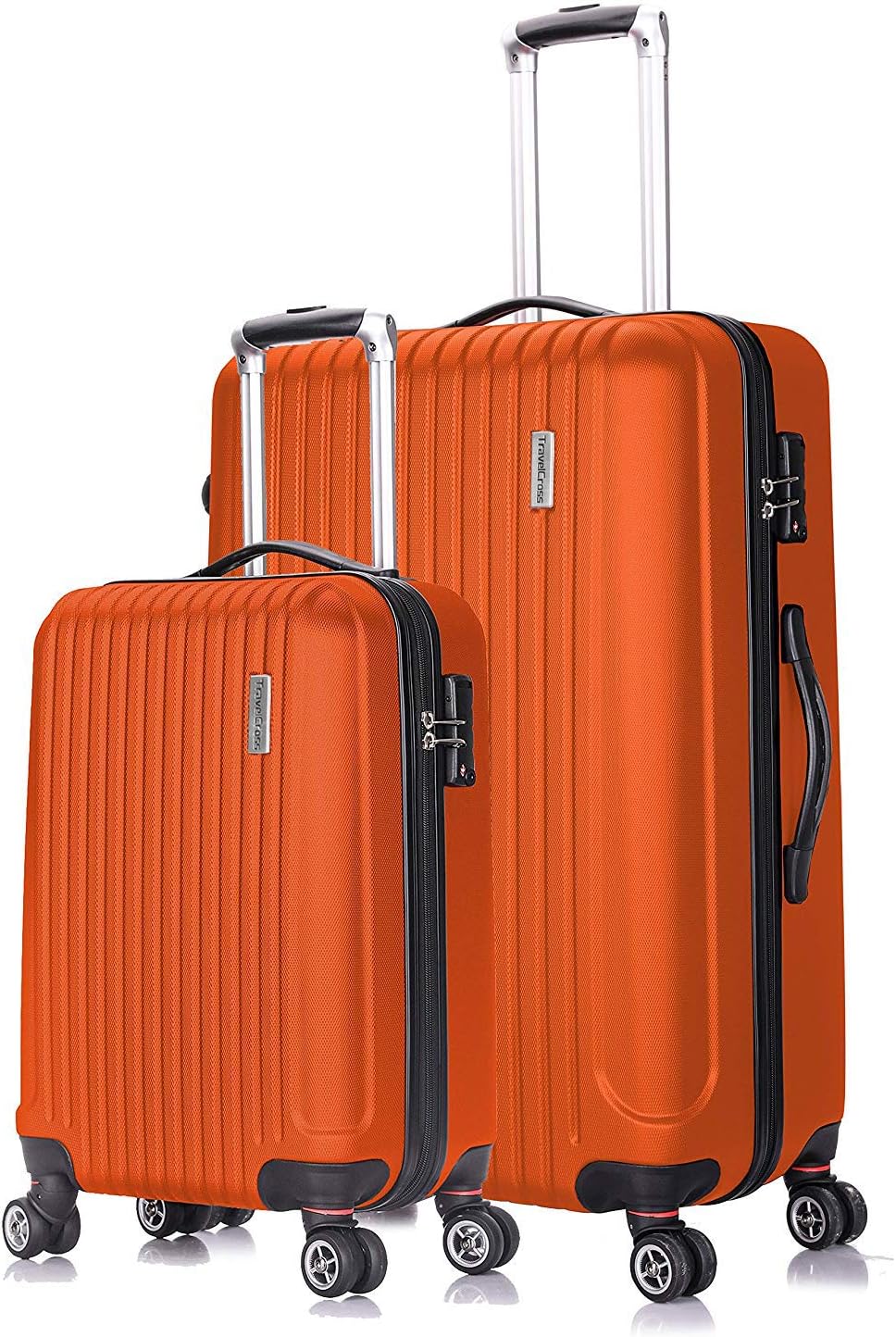 TravelCross Berkeley Classic Luggage Lightweight Spinner Set (Orange, 20''+28'')