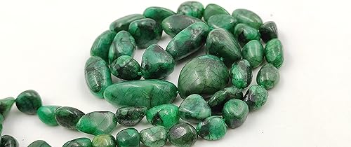 Miniatura 2 de "Hanumat Gems" Cuentas de piedras preciosas lisas con forma de pepita, pepitas de esmeralda, cuentas de esmeralda, cuentas de esmeralda para