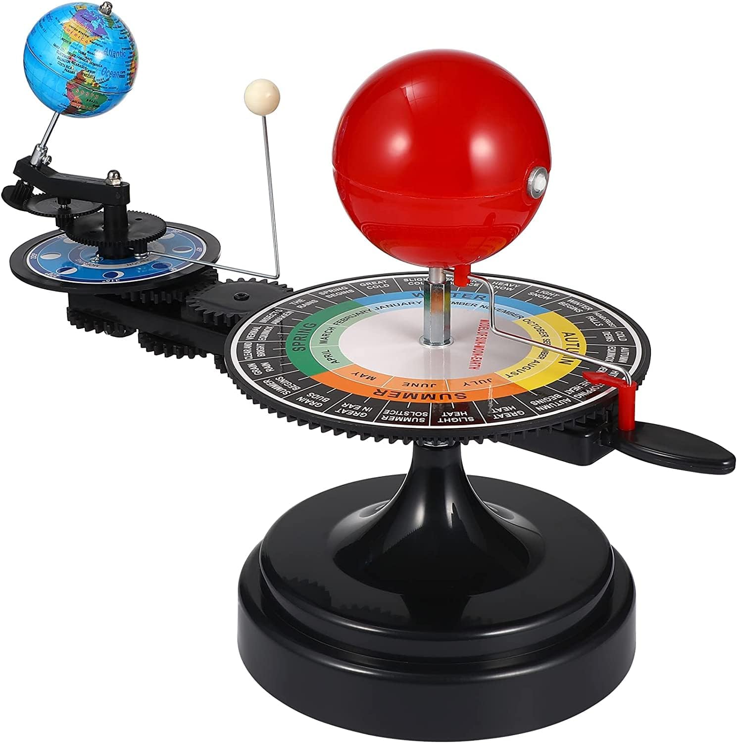 English Solar System Sun Earth Moon Orbital Model, Educational Planetarium Project Kit for Science Astronomy Teaching, Earth Moon Sun Rotation Model for Kids