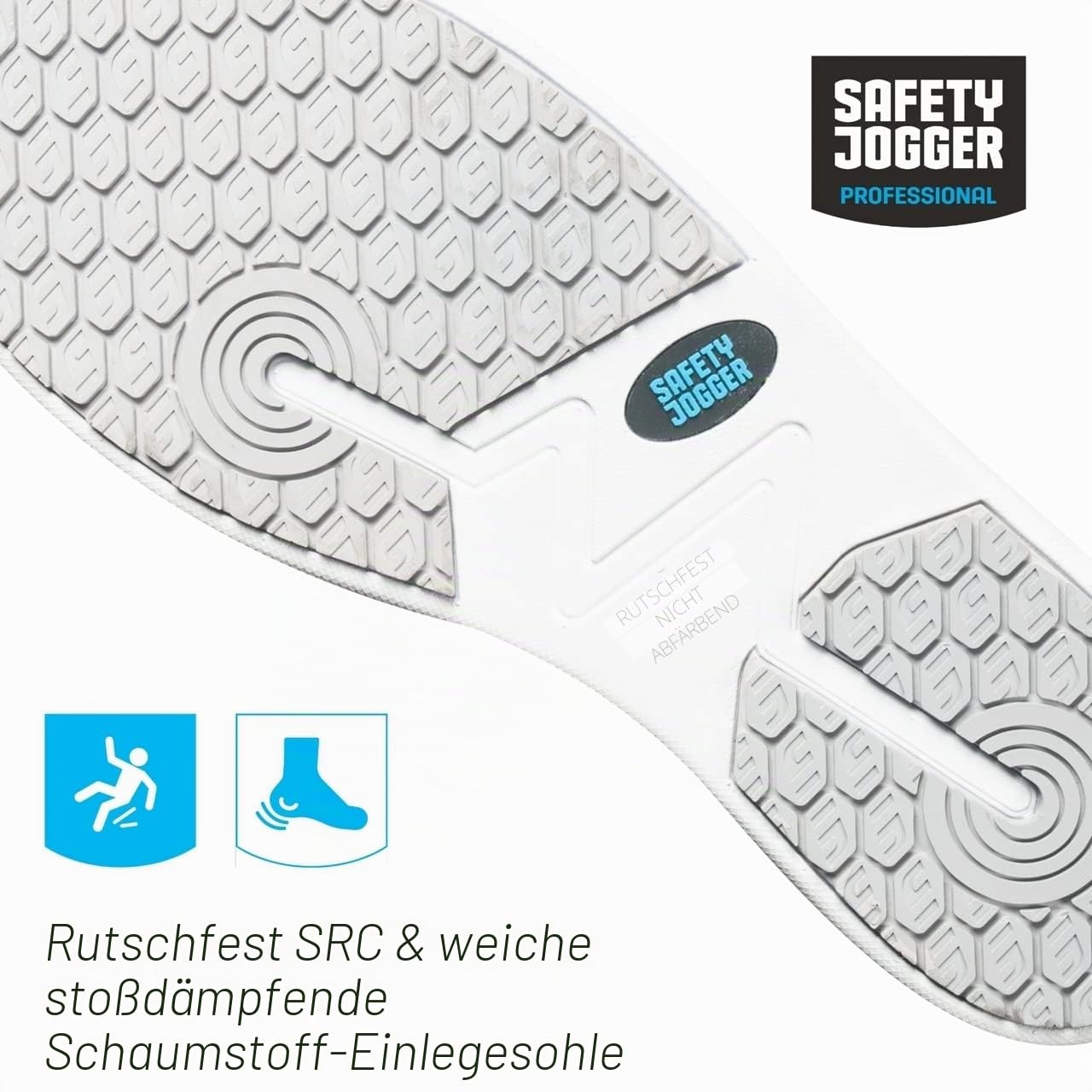 SAFETY JOGGER Leichte Arbeitsschuhe für Damen und Herren 35 EU - Eden - Turnschuhe mit Elastischen Schnürenkel, Atmungsaktive, Bequeme, rutschfeste Sicherheitsschuhe, für Pflege und Gastronomie