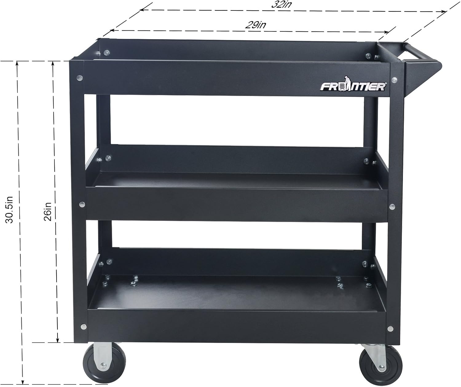 Service Tool Cart Tool Organizers - New Design in 2018, Easy to Assembly, 4 castors for Move, Most Stable for DIY Working, Garage Storage Roller cart, Dollies (3 Trays black Color) : Industrial & Scientific