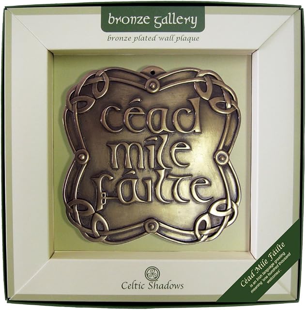 Bronze Plated Wall Plaque With Cead Mile Failte Design