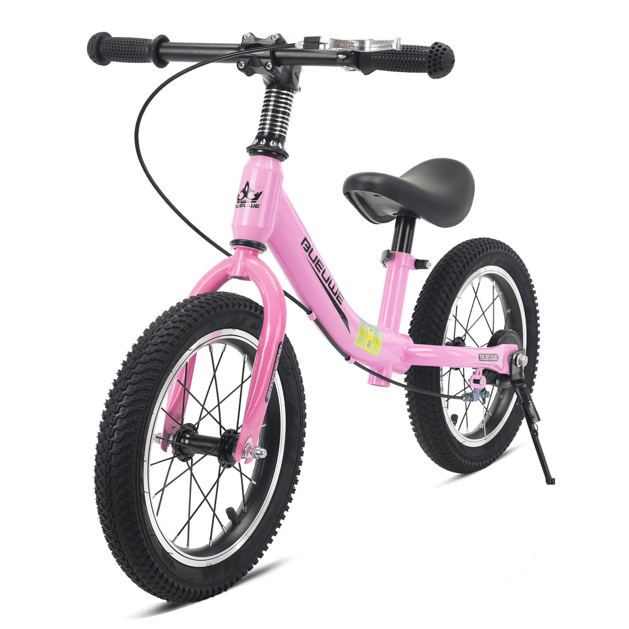 GASLIKE Bicicleta Sin Pedales para Niños de 3-7 Años, Ruedas de 16 Pulgadas con Freno, Caballete, Asiento Ajustable y Timbre, hasta 45 kg, Regalo para Niña y Niños