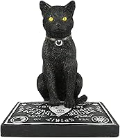 Vista 1 de Juego de 1 tabla de espiritus Ouija de gato negro de Halloween con horario de brujería y estatuilla de planchette