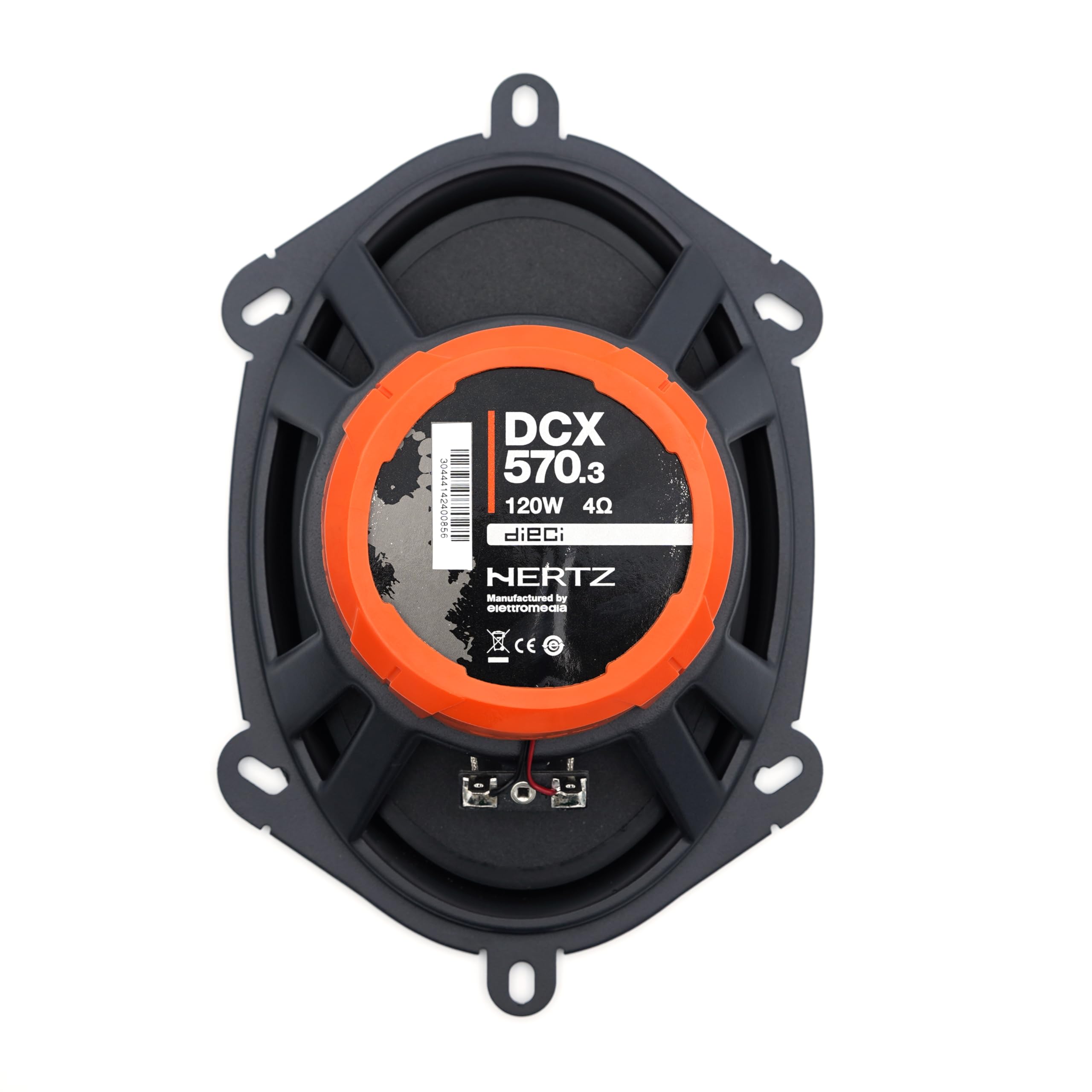 Hertz DCX 570 Paar 2-Wege-Koaxiallautsprecher 5x7, 120 W | wasserabweisendes Presspapier, PEI-Hochtöner 15 mm, 60 W RMS, 4 Ohm, 93 dB, 60-21000 Hz, Ferrit-Magnet, Einbautiefe 59 mm