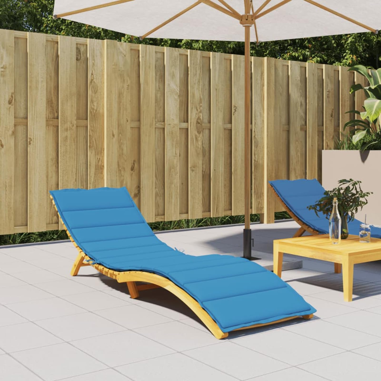 Cojín de Tumbona de Tela Oxford Azul 200x50x3 cm, Cojin Tumbona Exterior, Colchonetas para Tumbonas, Colchoneta Hamaca, Cojín De Silla De Hamaca, Colchón para Tumbona - 314192