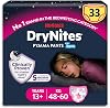 HUGGIES DryNites, Pyjama Pants, Girls 13+ Years (48-60KG), 33 x Bedwetting Pants, Up to 100% Leak Free Nights