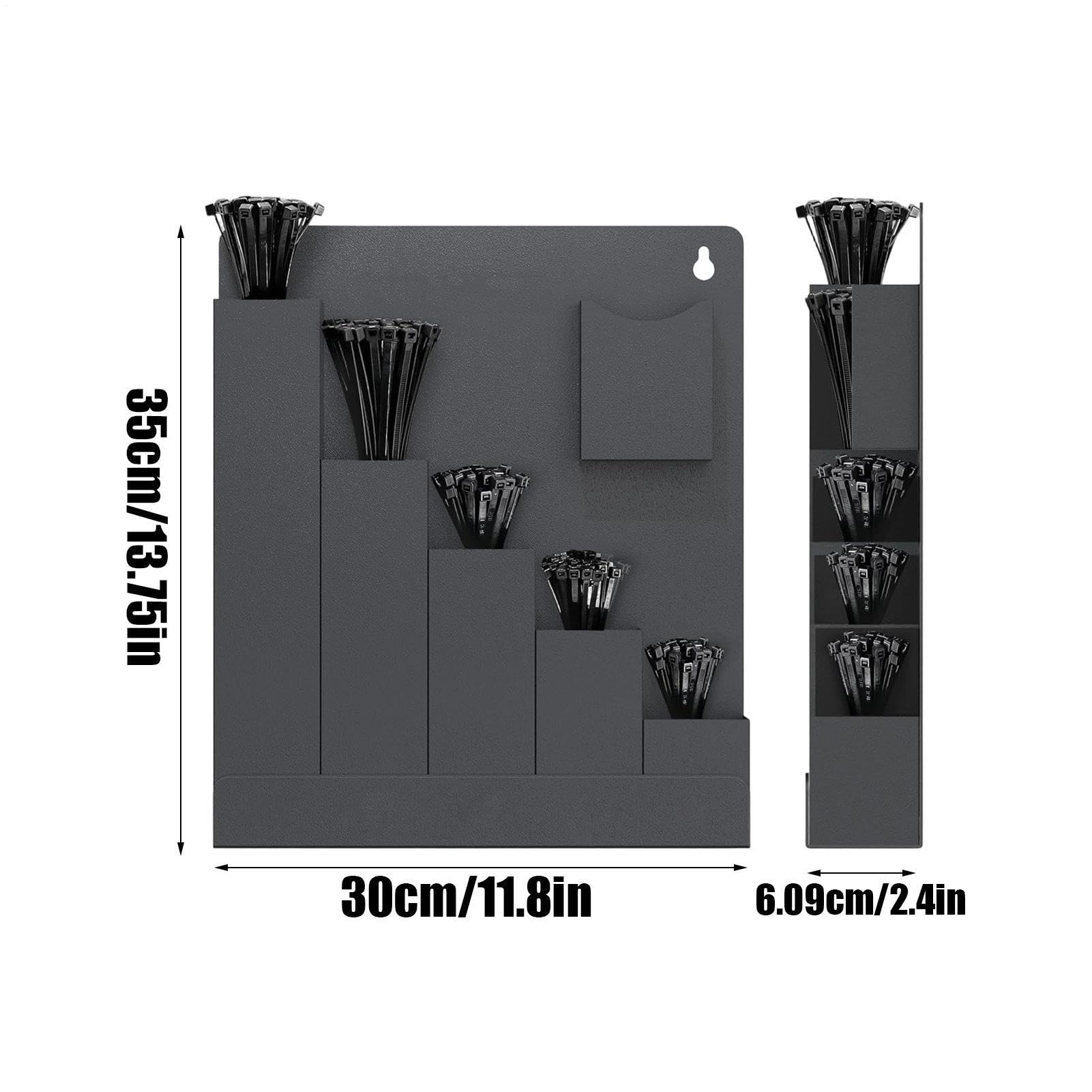 Portafascette Da Parete Contenitore A 6 Tasche | Organizer Gestione Cavi E Fascette Per Installatori Qualificati, Proprietari Di Casa, Home Office, Studio, Officina, Garage,