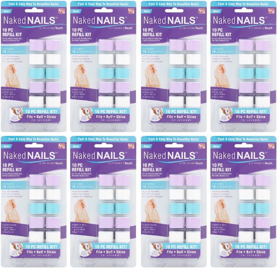 8x Naked Nails 10pc Refill Kit For Manicure Tool As Seen on TV New
