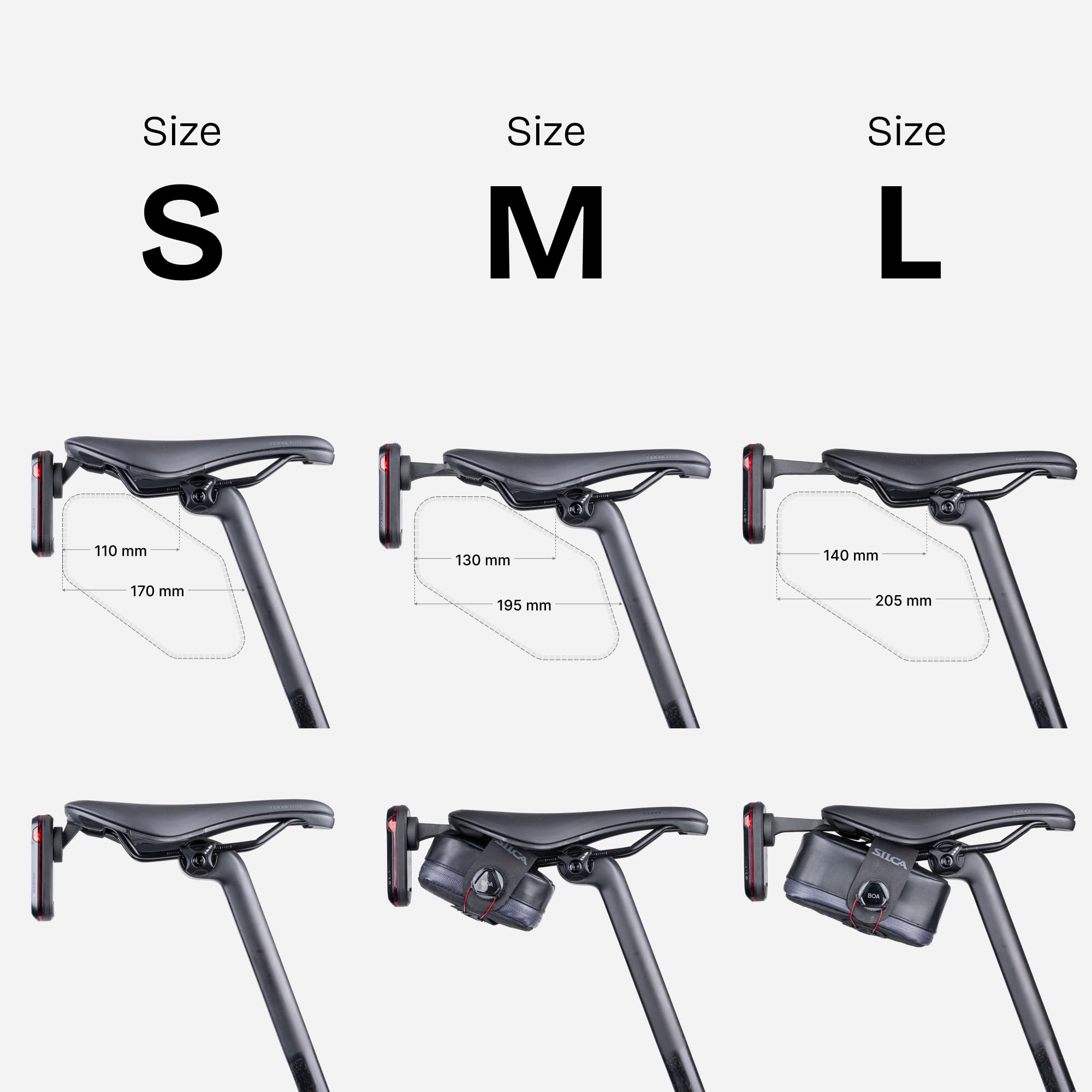Soporte para Debajo del Sillín - para GPS - Impreso en 3D en Fibra de Carbono, Soporte para luz de Bicicleta para Bontrager/Trek Sillín, Compatible con Garmin Varia 515, tamaño S