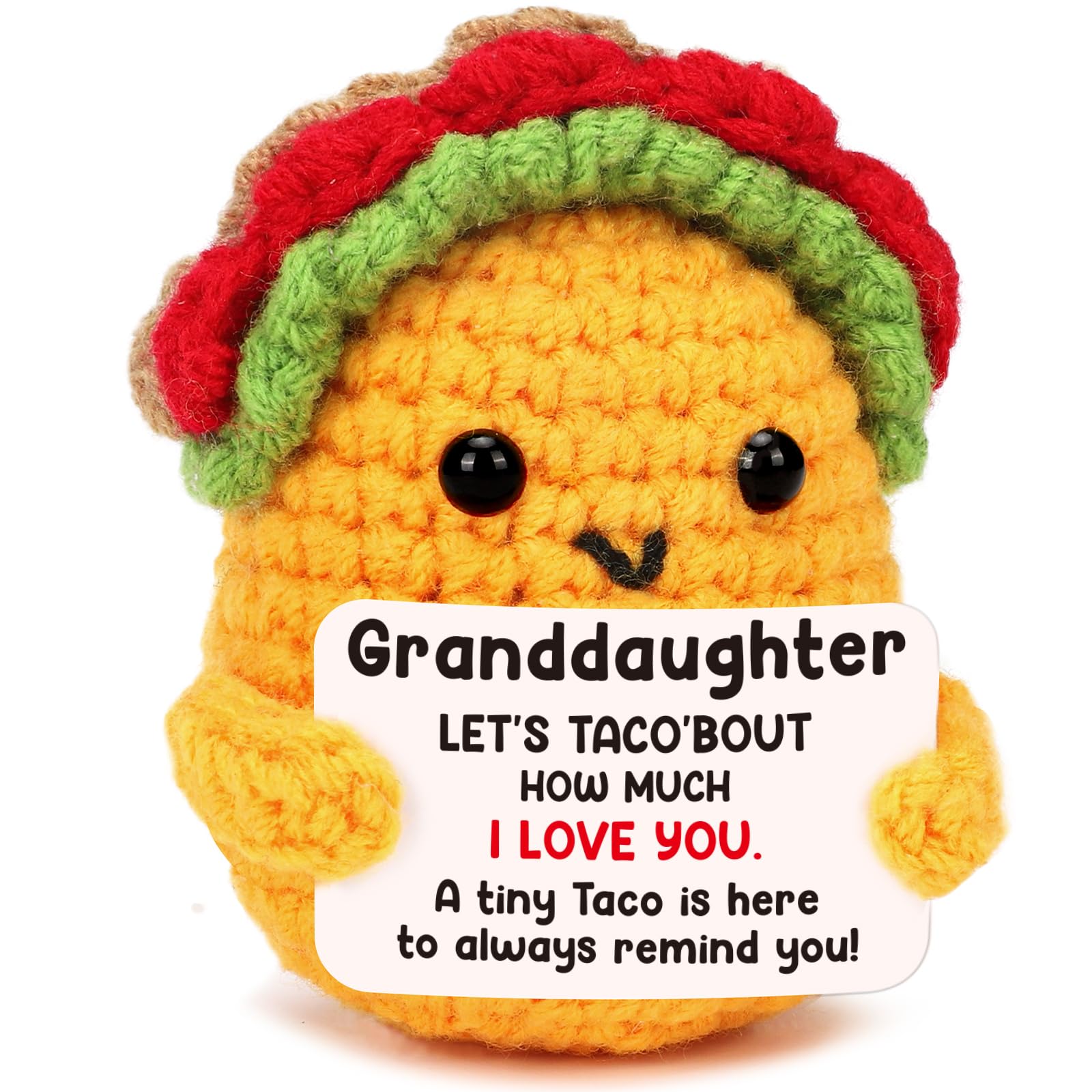 Granddaughter Gifts from Grandma, Teen Girls Kids Easter Basket Stuffers Year Old Age Teenage Gift Granddaughter Birthday Graduation Confirmation Christmas Valentines Handmade Crochet Taco Gifts