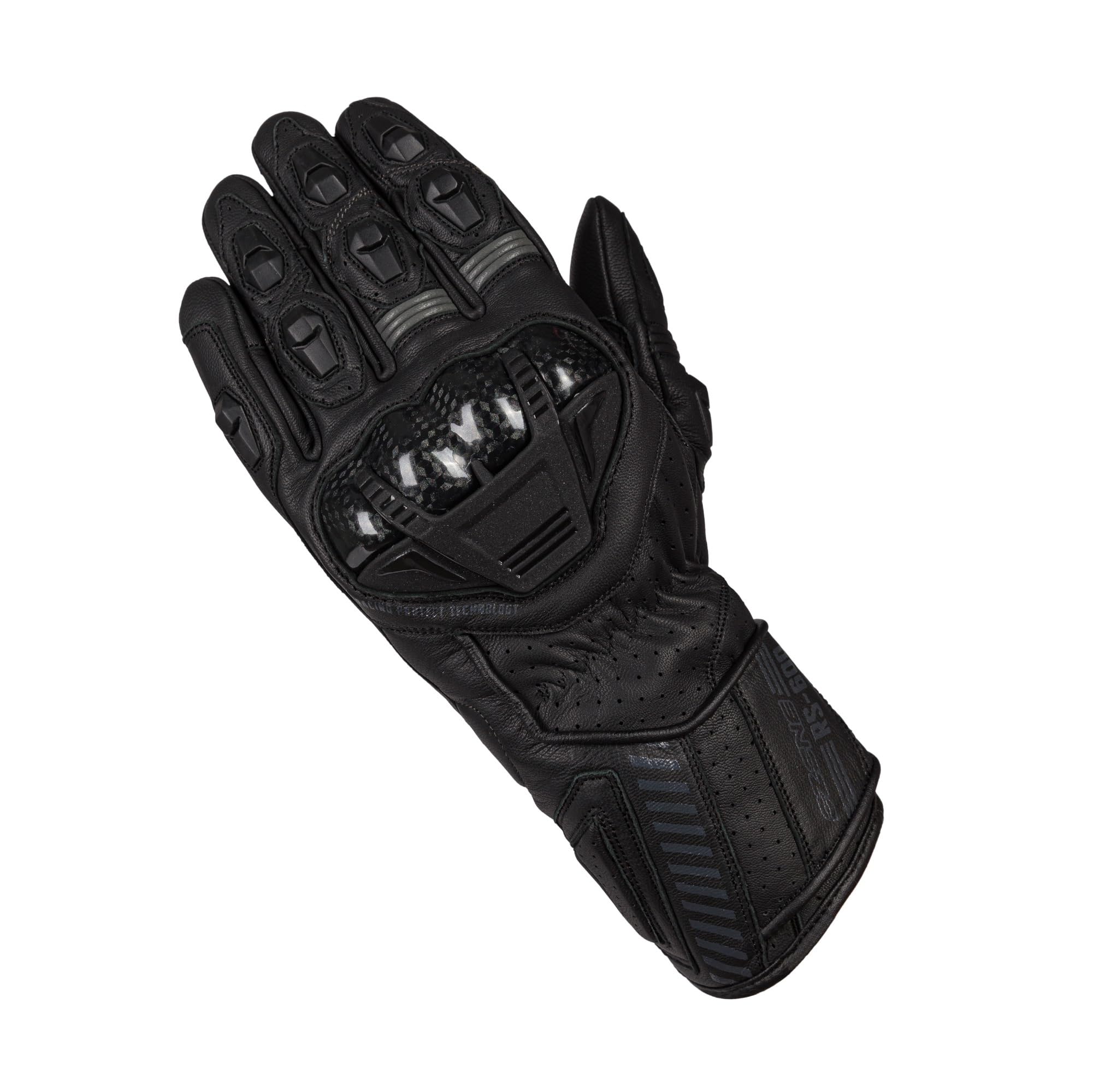 OZONE MOTO RS600 Guantes de Moto Hombre | Piel de Cabra | Protectores de Nudillos y Dedos | Ventilación | Compatible con Pantalla táctil | Tallas hasta 3XL