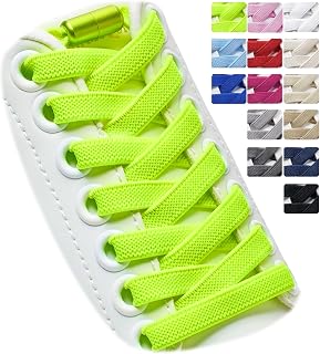 2 Pares de Cordones Elásticos - Cordones Elásticos sin Nudo con Hebilla Metal, Planos, Cordones de Zapatos para Niños, Adultos