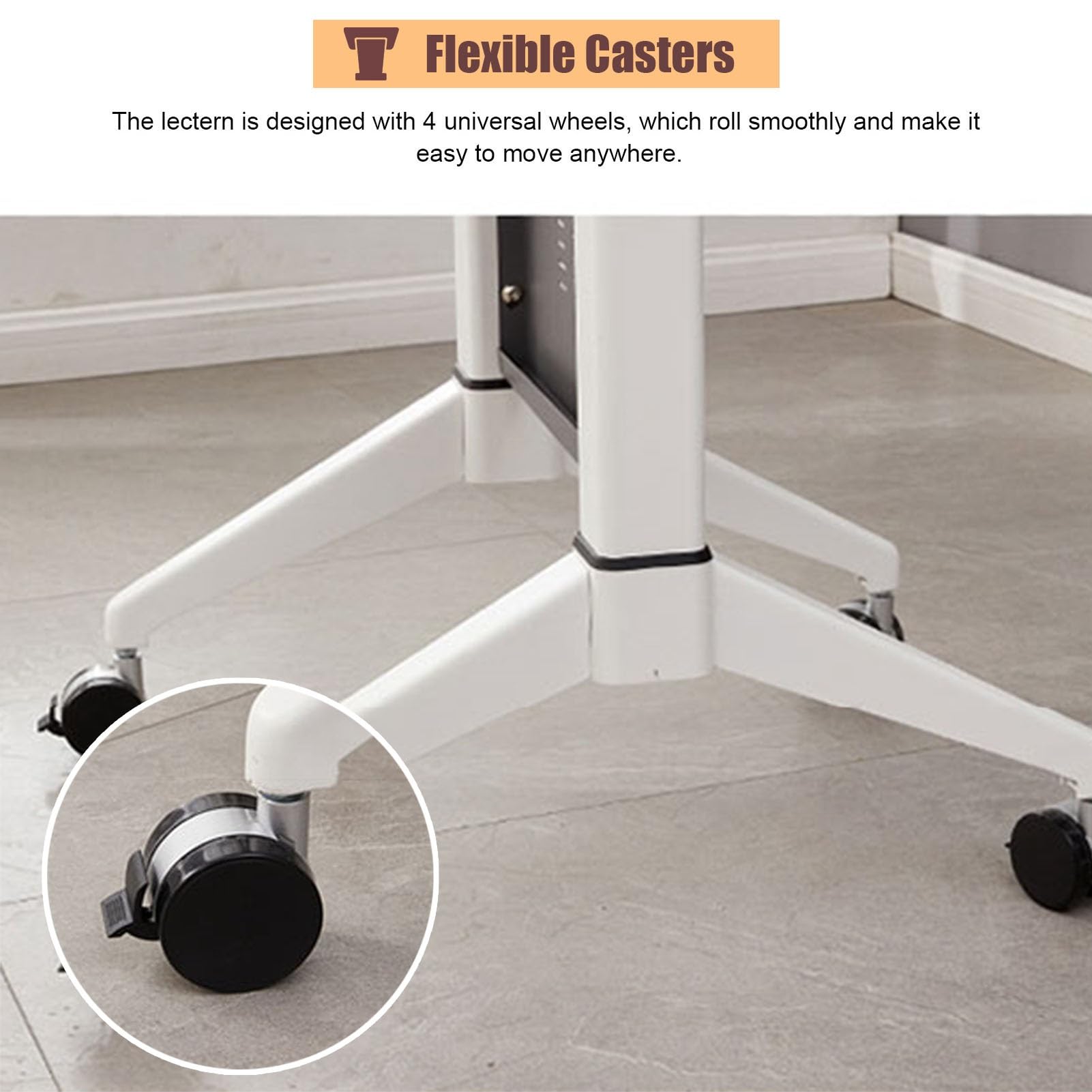 Générique Table de pupitre Mobile en Aluminium, pupitre à Structure en Acier Robuste pour Bureau Debout, idéale pour Les Formations, séminaires, salles de réunion et salles de Classe.