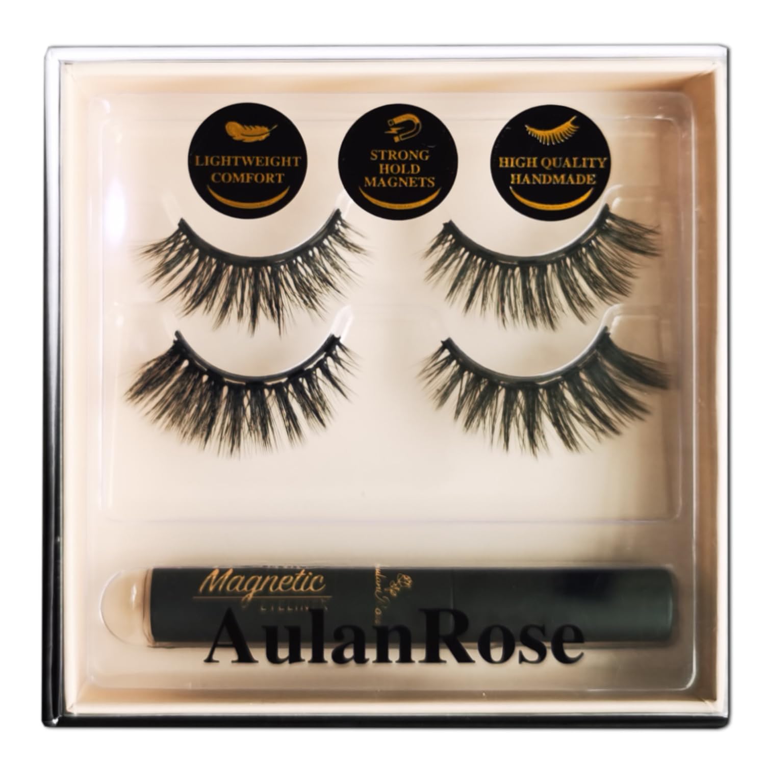 Magnetic Eyelashes with Eyeliner 60 Wears of Reusable Volume Faux Mink Magnetic Lashes Dramatic Medium Cat Eye Style