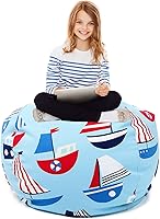 Vista 1 de Funda para puf de almacenamiento de animales de peluche para niños y niñas, organizador de almacenamiento de juguetes extra grande, puf sin relleno