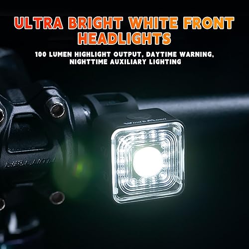 Miniatura 3 de Luces inteligentes para la cabeza de bicicleta, IP66, impermeables, luces de cabeza de bicicleta de encendido y apagado automático, luz de freno LED