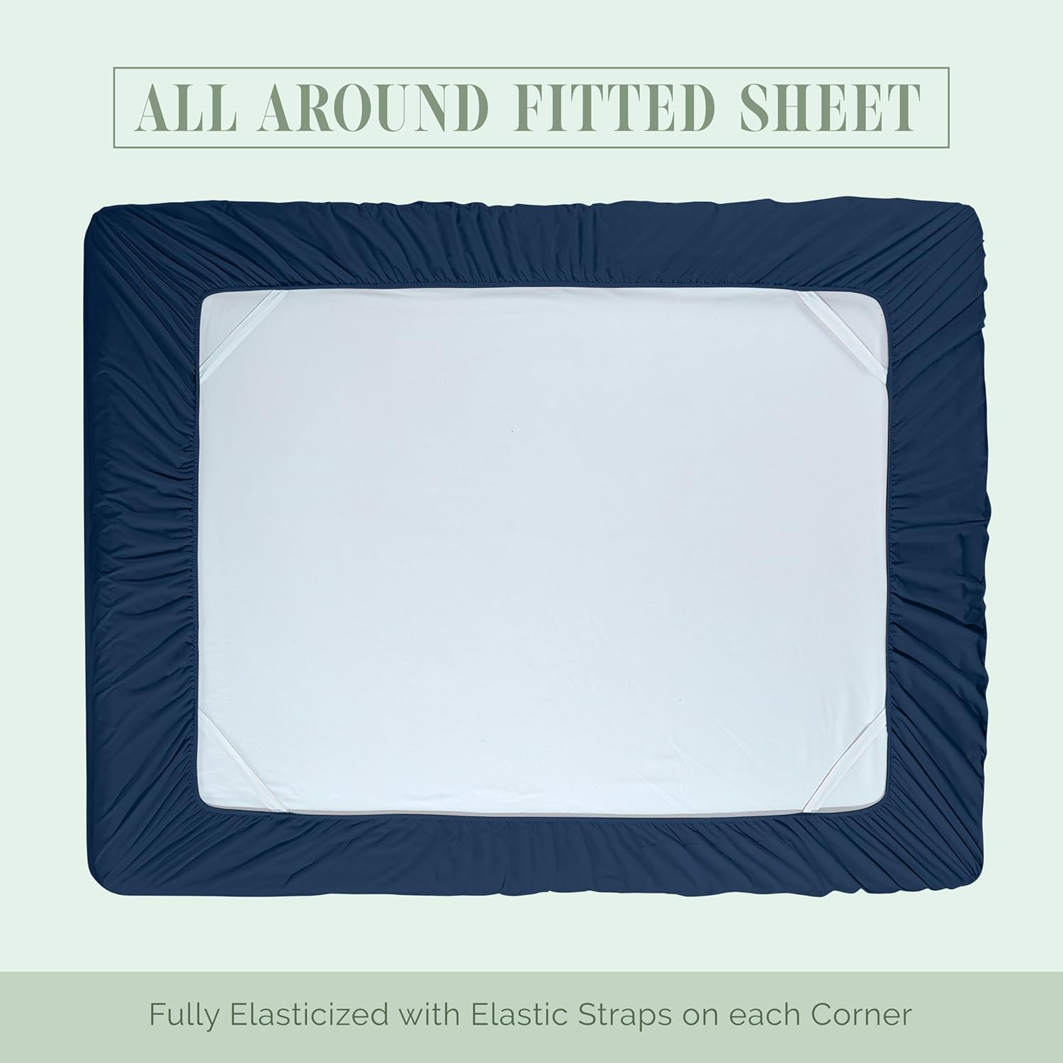 Elegant Comfort Luxury Soft 6-Piece 1500 Premium Hotel Quality Bed Sheet Set with Extra Deep Pockets 18-24 Inch, Wrinkle Free, Storage Pockets, Extra Deep Pocket 6PC Sheets, Queen, Navy Blue