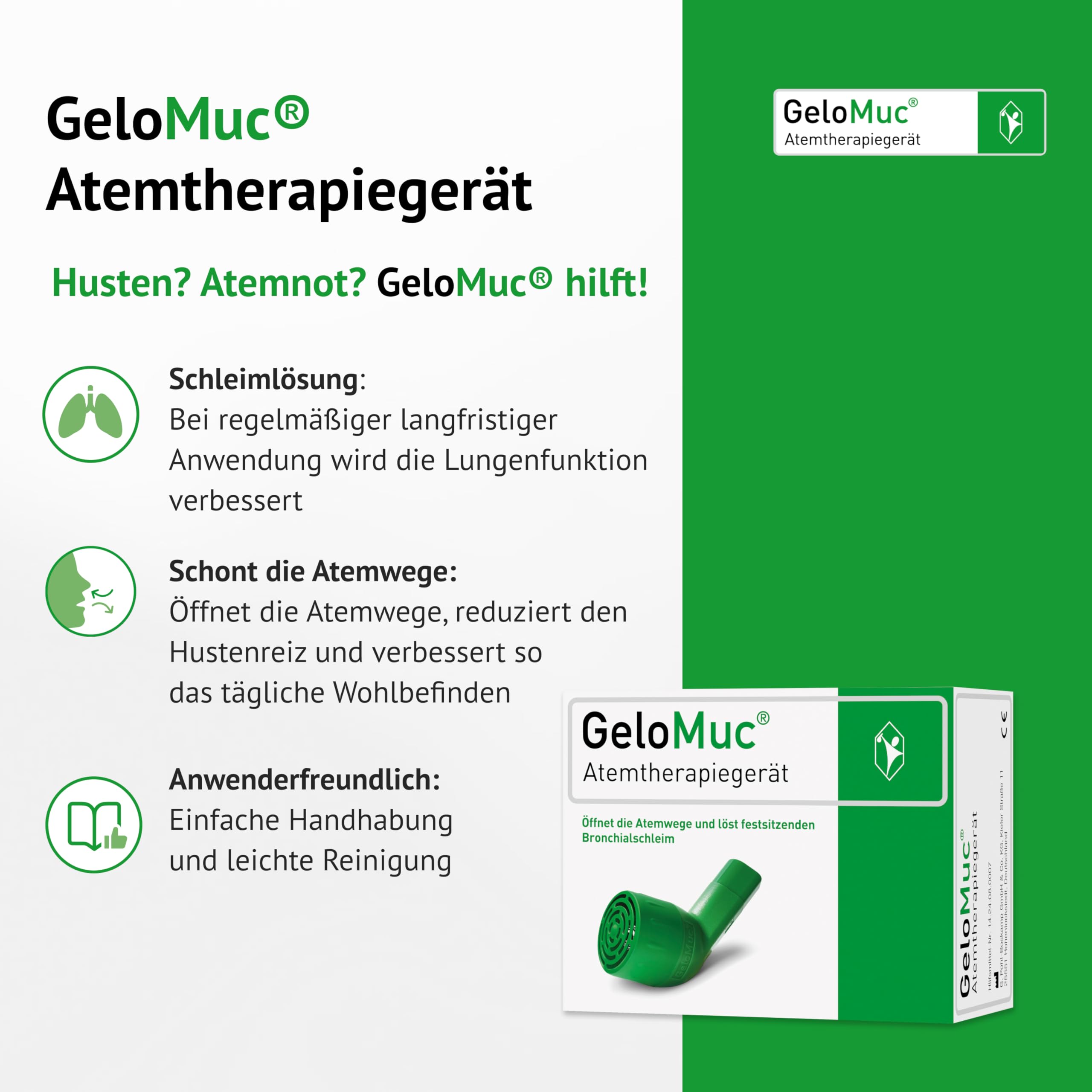 Atemtherapiegerät: Atemphysiotherapie, Schleimlösung, verbessert Lungenfunktion bei langfristiger, regelmäßiger Anwendung, ideal für COPD Patienten, zur Symptomverbesserung chronischen Hustens