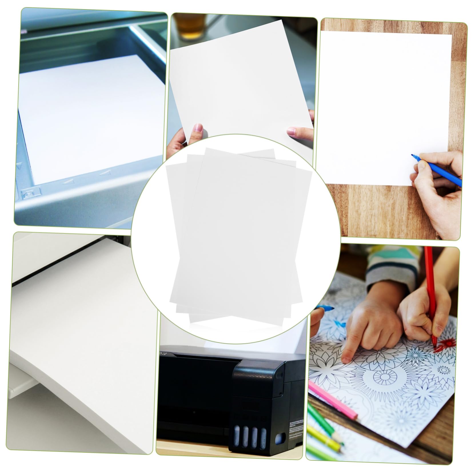Papier pour Imprimante A4 100 Feuilles Beige en Pâte de Bois | Compatibilité Large, Format Multi-usage, Lot de 100 Feuilles pour Petit Bureau