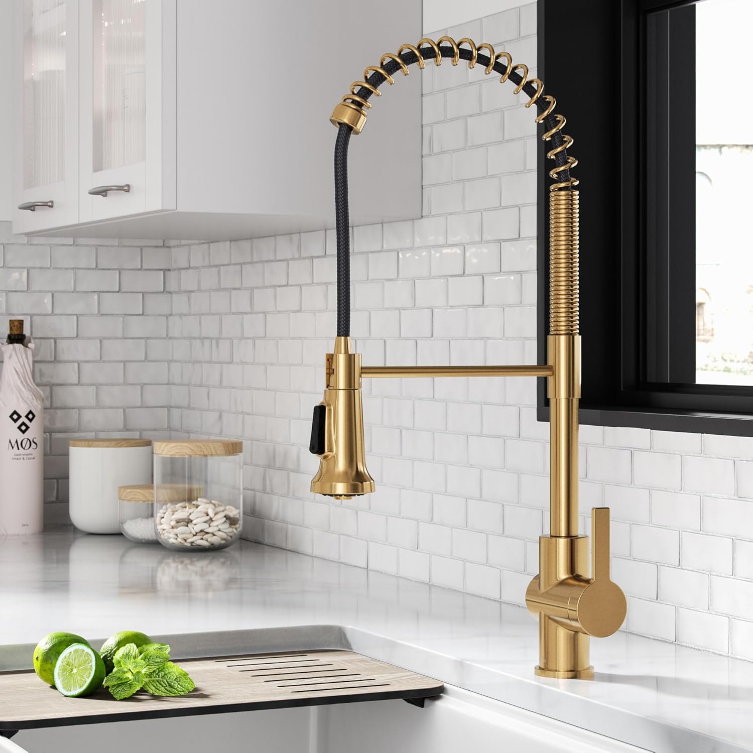 KRAUS Britt 2nd Gen Commercial Style Pull-Down Single Handle Kitchen Faucet in Brushed Brass, KPF-1691BB - Image 9