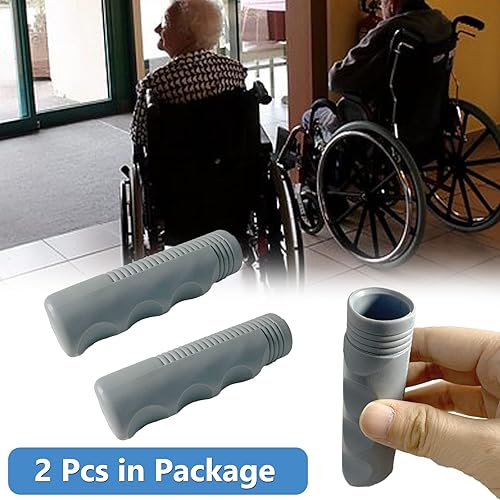 Miniatura 10 de Reemplazo de empuñaduras para silla de ruedas, diámetro interior de 78 pulgadas, juego de 2 (negro)