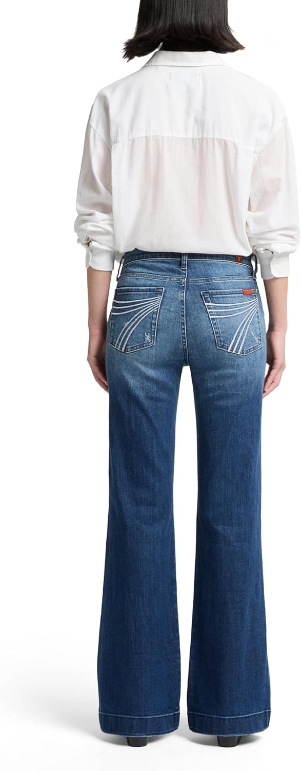 7 for All Mankind Womens Flare Wide Leg Jean - Image 4