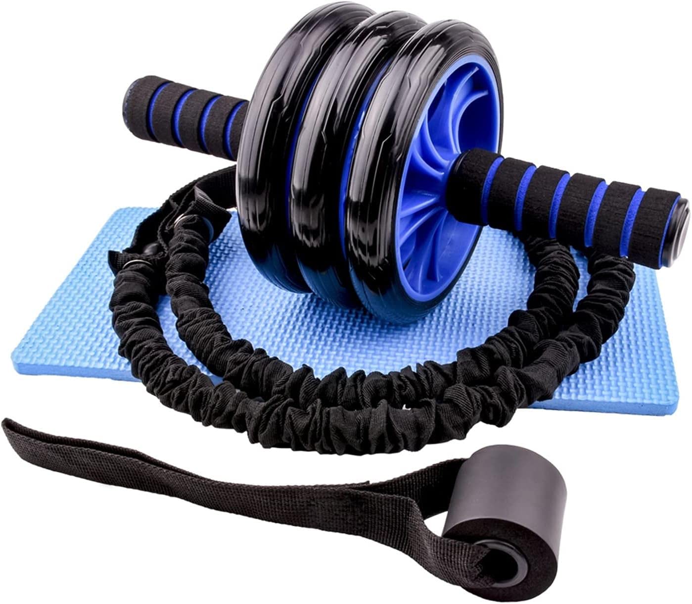 Bauchrad-Übungsroller mit Widerstandsbändern, Trainingsgerät für Kernfitness, bestes Bauchtraining