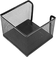 Vista 5 de ZJchao Caja para tarjetas de notas, caja de notas adhesivas, de malla metálica, organizador de escritorio, clasificador, caja de notas, estante