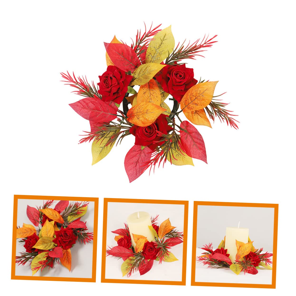Amosfun 3pezzi Ghirlanda Decorativa Rosa Per Porta Ingresso Wreath Elegante Per Decorazioni Da Appendere Casa e Matrimonio Senza Manutenzione Aspetto Realistico e Design Chic