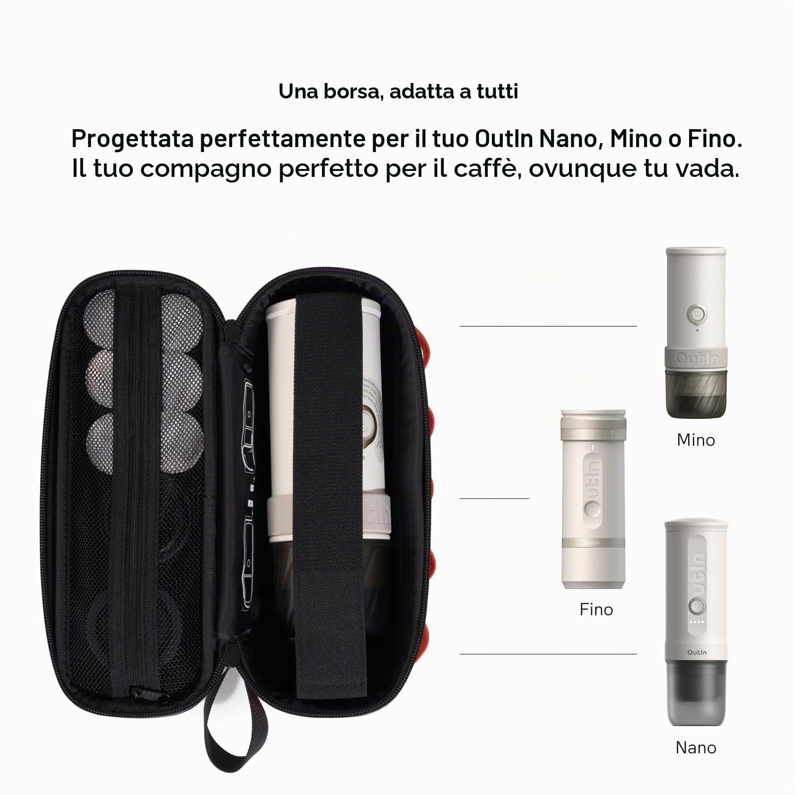 OutIn Nano Macchina da caffè espresso elettrica portatile Custodia Protettiva in EVA
