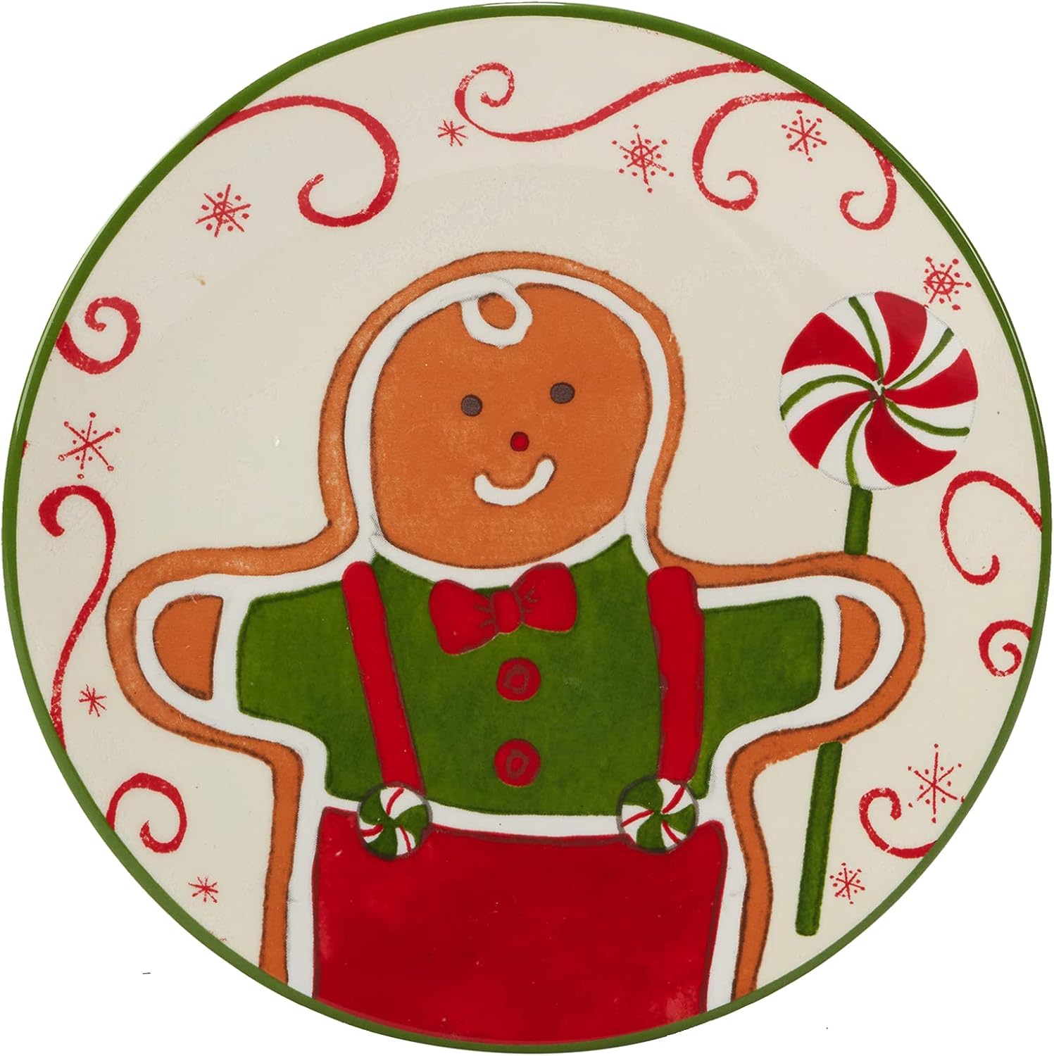 Certified International Holiday Magic Gingerbread 6" Canape/Luncheon/Snack Plates, Set of 4