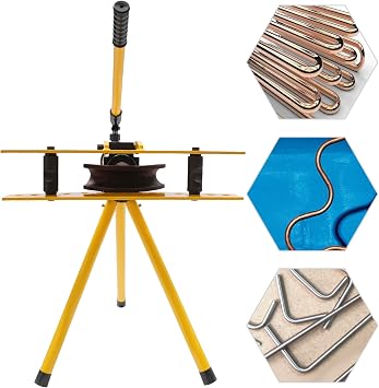Pipe Bender Hydraulic 10T Pipe Bender with Tripod & 6 Dies Manual Pipe Bending Machine Hydraulic Bending Machine Max. Bending Angle 90° Max. Stroke 160 mm For Diameter 13-34 mm Galvanised Pipes Steel Tube Iron Pipe