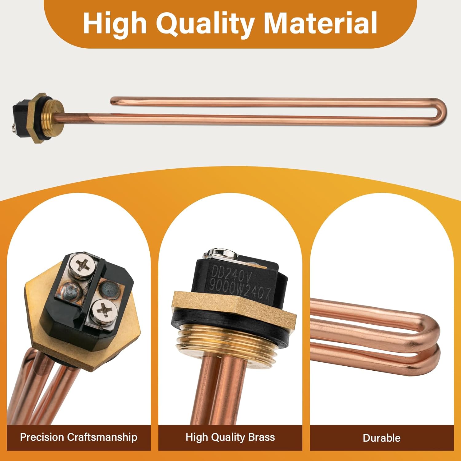 HE 90240 Heating Elements - Electric Hot Water Heater Elements Fits for Ecosmart ECO 18, 24, 27, 36 & Rheem RTEX-18, 24, 27 (3 Pack) - 9KW, 240V