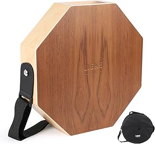 LIEKE Cajon Drum 12.5 inch Portable Hand Box Drum Percussion Instrument withTeak Drumhead, Birch Wood Body,Snare-Wires/Bag/Strap for Adults Beginners