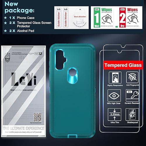 Miniatura 8 de LeYi Funda para teléfono Moto-G-Pure Motorola G Pure 2021 con 2 protectores de pantalla de vidrio templado 3 en 1, protección de cuerpo completo, a